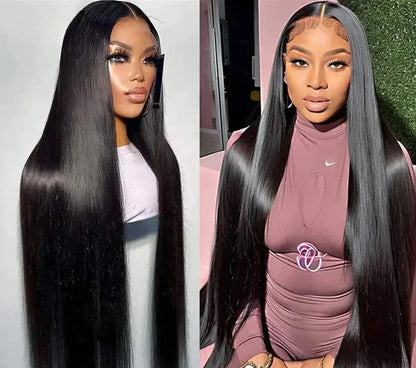 250% Density Long and Straight HD Front Lace Glueless Wig 100% Human Hair