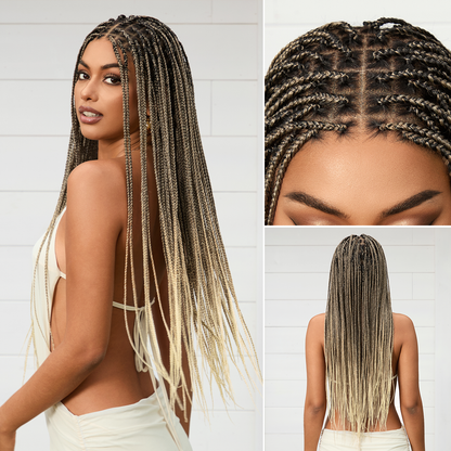 🔥Last Day: 73% OFF🌍613 Goddess Blonde HD Lace Glueless Knotless Braid Wig ✨