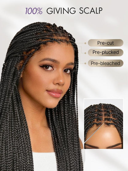 🔥Last Day: 73% OFF🌍613 Goddess Blonde HD Lace Glueless Knotless Braid Wig ✨