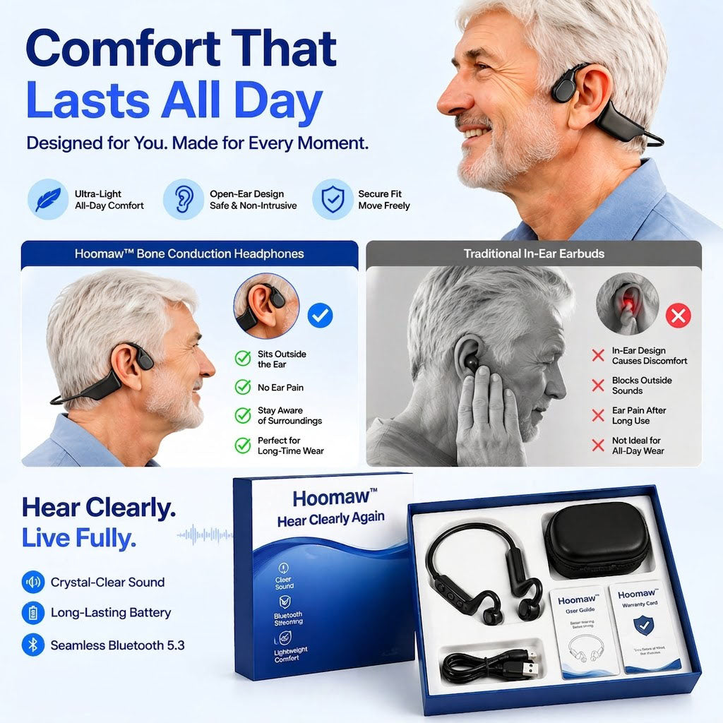 🌎Ends Today: 83% OFF!⏰👂Revitalize your ears again💖 💥 LIMITED TIME OFFER!🔥Bone Conduction Smart Hearing Aid Bluetooth Earphones