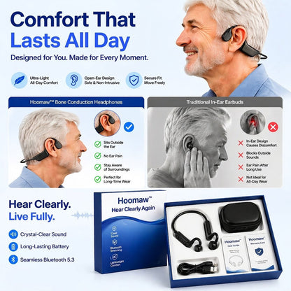 🌎Ends Today: 83% OFF!⏰👂Revitalize your ears again💖 💥 LIMITED TIME OFFER!🔥Bone Conduction Smart Hearing Aid Bluetooth Earphones